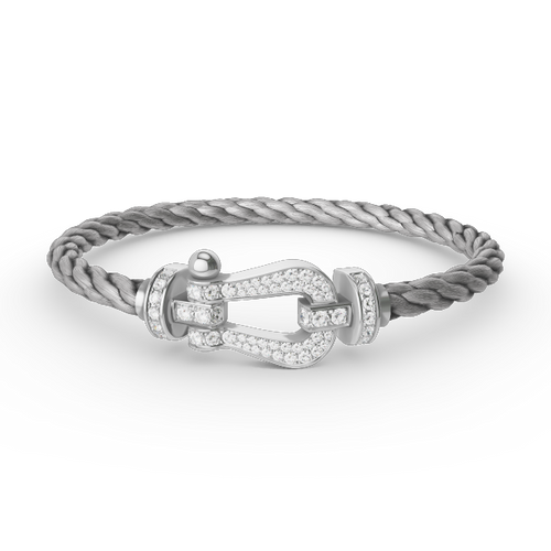 [Peak]FORCE LARGE HORSESHOE FULL DIAMOND BRACELET - WHITE GOLD