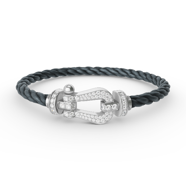 [Peak]FORCE LARGE HORSESHOE FULL DIAMOND BRACELET - WHITE GOLD