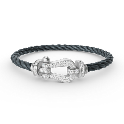 [Peak]FORCE LARGE HORSESHOE FULL DIAMOND BRACELET - WHITE GOLD