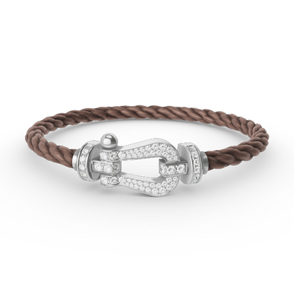 [Peak]FORCE LARGE HORSESHOE FULL DIAMOND BRACELET - WHITE GOLD