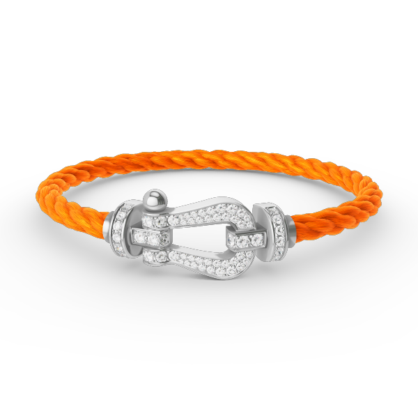 [Peak]FORCE LARGE HORSESHOE FULL DIAMOND BRACELET - WHITE GOLD