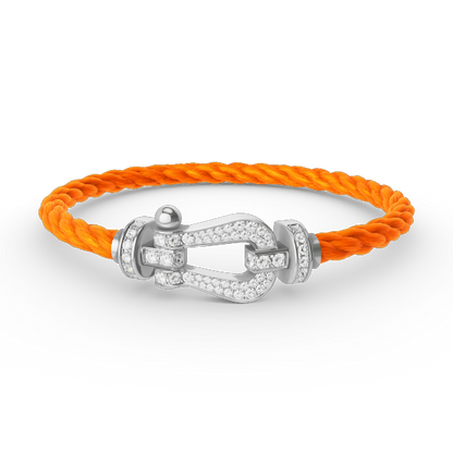 [Peak]FORCE LARGE HORSESHOE FULL DIAMOND BRACELET - WHITE GOLD