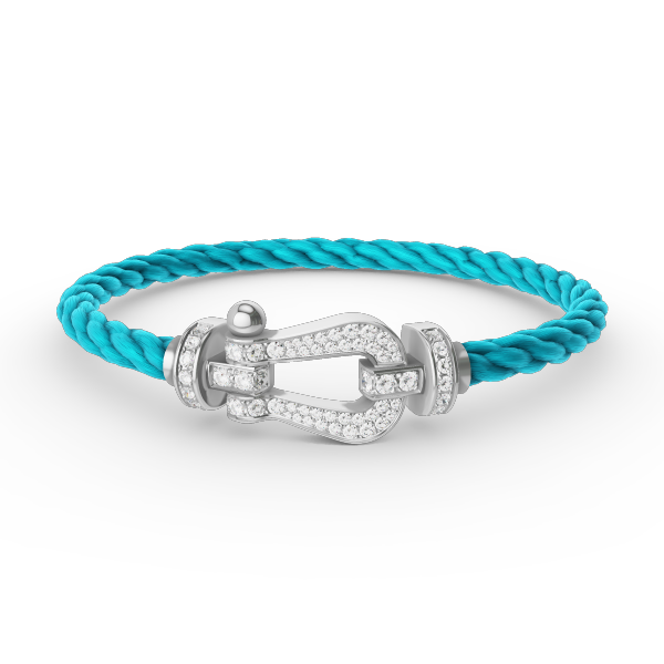 [Peak]FORCE LARGE HORSESHOE FULL DIAMOND BRACELET - WHITE GOLD