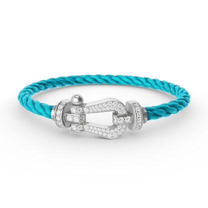 [Peak]FORCE LARGE HORSESHOE FULL DIAMOND BRACELET - WHITE GOLD