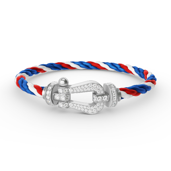 [Peak]FORCE LARGE HORSESHOE FULL DIAMOND BRACELET - WHITE GOLD