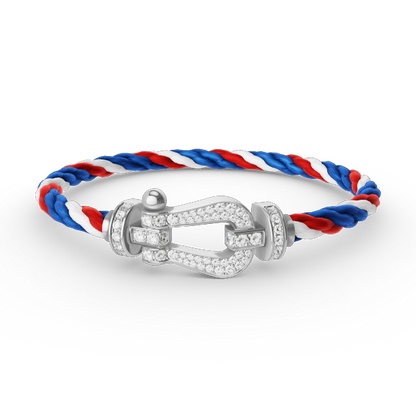 [Peak]FORCE LARGE HORSESHOE FULL DIAMOND BRACELET - WHITE GOLD