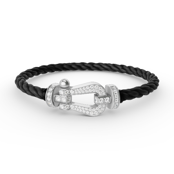 [Peak]FORCE LARGE HORSESHOE FULL DIAMOND BRACELET - WHITE GOLD