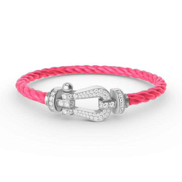 [Peak]FORCE LARGE HORSESHOE FULL DIAMOND BRACELET - WHITE GOLD