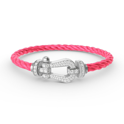 [Peak]FORCE LARGE HORSESHOE FULL DIAMOND BRACELET - WHITE GOLD