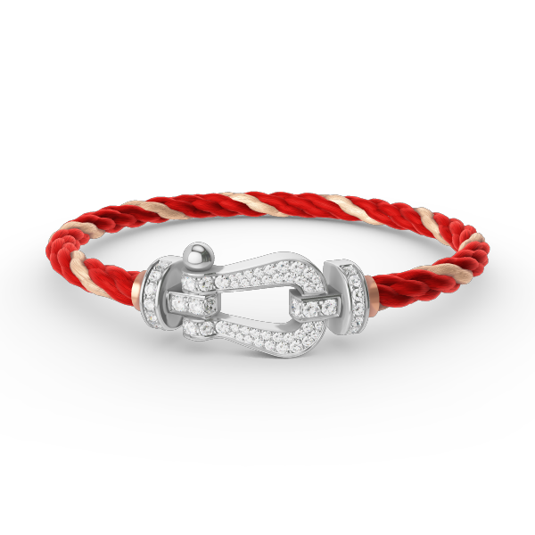 [Peak]FORCE LARGE HORSESHOE FULL DIAMOND BRACELET - WHITE GOLD