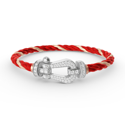 [Peak]FORCE LARGE HORSESHOE FULL DIAMOND BRACELET - WHITE GOLD