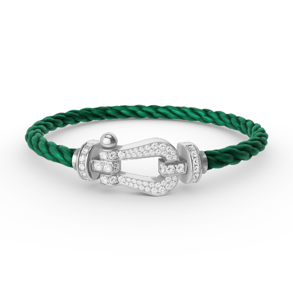 [Peak]FORCE LARGE HORSESHOE FULL DIAMOND BRACELET - WHITE GOLD