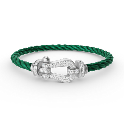 [Peak]FORCE LARGE HORSESHOE FULL DIAMOND BRACELET - WHITE GOLD