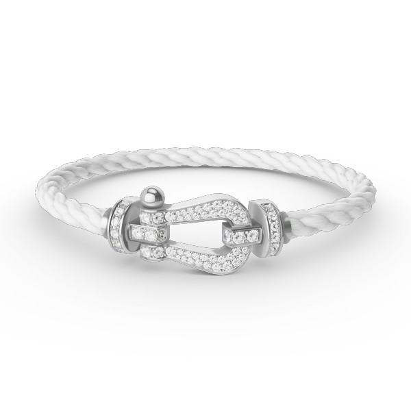 [Peak]FORCE LARGE HORSESHOE FULL DIAMOND BRACELET - WHITE GOLD